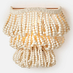 Настенный светильник с подвесками из деревянных бусин молочного цвета Wooden Beads Wall Lamp варинант исполнения - 5 | Loft Concept в Казани