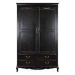 Шкаф черный с 4-мя ящиками и 2-мя дверцами в стиле Прованс Vintage варинант исполнения - 1 | Loft Concept в Казани