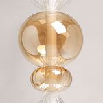 Подвесной светильник с вертикальной композицией из прозрачных и янтарных стеклянных шаров и ромбов Gabriel Scott Luna варинант исполнения - 6 | Loft Concept в Казани