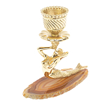 Подсвечник из натурального камня агат светло-коричневый Stone Candlestick варинант исполнения - 1 | Loft Concept в Казани