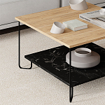 Стол журнальный с квадратной столешницей и полкой MARBO LOTUS варинант исполнения - 2 | Loft Concept в Казани