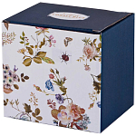 Кружка синяя из фарфора с рисунком цветов 400 мл Garden Whisper Porcelain Set  варинант исполнения - 2 | Loft Concept в Казани