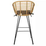 Стул барный с ротанговым плетением Half Bar Chair with Wicker с подлокотниками варинант исполнения - 5 | Loft Concept в Казани