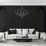 Люстра с тонким металлическим каркасом цвета хром Quasar варинант исполнения - 5 | Loft Concept в Казани