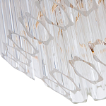 Люстра подвесная многослойная с прозрачными хрустальными трубками и золотистым каркасом Hexagon Tube Light варинант исполнения - 3 | Loft Concept в Казани