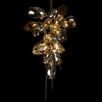 Люстра подвесная вытянутой формы с плафонами из стекла и металла с двумя вертикальными подвесками Gilded Mirage  варинант исполнения - 8 | Loft Concept в Казани