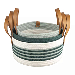 Корзина для хранения с ручками Interlacement Green варинант исполнения - 3 | Loft Concept в Казани