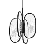 Люстра с гравировкой на акриловых плафонах Gravyura Black D 33 см варинант исполнения - 1 | Loft Concept в Казани