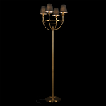 Торшер с металлическим основанием бронзового цвета с черными конусовидными абажурами Dignity варинант исполнения - 2 | Loft Concept в Казани