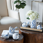  Набор керамических шаров с синей росписью Oriental Blue & White Ornament Vases варинант исполнения - 4 | Loft Concept в Казани