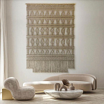 Панно на стену плетеное Макраме бежевый цвет  варинант исполнения - 10 | Loft Concept в Казани