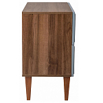 Тумба прикроватная серая из массива бука с 2-мя ящиками Wenge Light варинант исполнения - 3 | Loft Concept в Казани