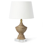 Настольная лампа деревянная с белым абажуром Wooden Table Lamp варинант исполнения - 2 | Loft Concept в Казани