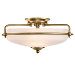 Потолочный светильник со стеклянным плафоном на изогнутых кронштейнах Quoizel  варинант исполнения - 11 | Loft Concept в Казани