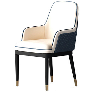 Стул с подлокотниками Helen Chair Dark Blue White