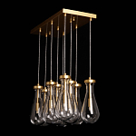 Люстра с 9-ю прозрачными стеклянными плафонами в форме капли Lucid Rain  варинант исполнения - 9 | Loft Concept в Казани