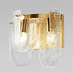 Бра с металлическим основанием золотого цвета и хрустальными подвесками Textured Glass варинант исполнения - 4 | Loft Concept в Казани