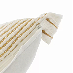 Чехол на подушку горчичного цвета с бахромой и объемным узором Ethnic mix варинант исполнения - 3 | Loft Concept в Казани