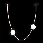 Подвесной светильник в форме дуги с белыми шарообразными плафонами Flos Wireline Lighting варинант исполнения - 3 | Loft Concept в Казани