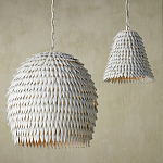 Подвесной светильник белый металлический в форме купола White Natural Lines варинант исполнения - 3 | Loft Concept в Казани