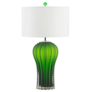Настольная лампа с тканевым абажуром и основанием в форме кактуса Cactus Table Lamp