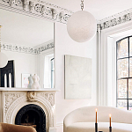 Подвесной светильник в форме шара из белого текстурного стекла Atmosphere варинант исполнения - 4 | Loft Concept в Казани