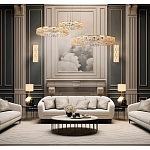 Люстра из 3-х колец с текстурной огранкой Reflection of Reality варинант исполнения - 3 | Loft Concept в Казани