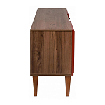 ТВ-тумба красная из массива бука с 2-мя дверками и ящиком Wenge Light варинант исполнения - 3 | Loft Concept в Казани