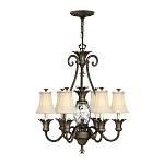 Люстра с 7-ю кремовыми текстильными абажурами Hinkley варинант исполнения - 7 | Loft Concept в Казани