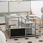 Дизайнерский журнальный стол квадратный с полками Akydy варинант исполнения - 2 | Loft Concept в Казани