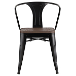 Черный глянцевый стул с сиденьем из натурального дерева TOLIX варинант исполнения - 2 | Loft Concept в Казани