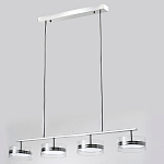 Люстра светодиодная с 4-мя круглыми прозрачными плафонами цилиндрической формы из акрила и стекла с пультом для регулировки света Glass Lamp Chromium варинант исполнения - 4 | Loft Concept в Казани