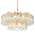 Люстра подвесная двухъярусная с хрустальными овальными подвесками Harmonica варинант исполнения - 1 | Loft Concept в Казани