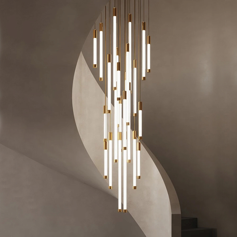 Люстра в современном стиле с 30-ю каскадными светодиодными лампами Golden LED Rain Золотой Белый Люстра в современном стиле с 30-ю каскадными светодиодными лампами Golden LED Rain Золотой Белый в Казани | Loft Concept