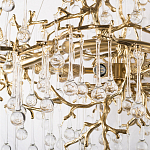 Подвесная люстра в виде ветвей деревьев золотого цвета с прозрачными подвесками-каплями 10 и 14 ламп Droplet Chandelier варинант исполнения - 5 | Loft Concept в Казани
