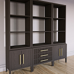 Модульный стеллаж Primo из трех составных элементов Темный орех варинант исполнения - 3 | Loft Concept в Казани