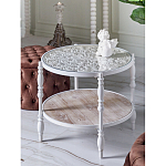 Журнальный столик из натурального дерева в винтажном стиле Openwork Coffee Table варинант исполнения - 6 | Loft Concept в Казани