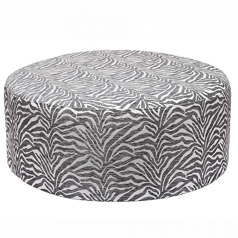 Пуф круглый с принтом Beige Jacquard Бежевый в Казани | Loft Concept 