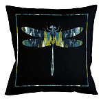 Подушка декоративная стрекоза сине-зеленый узор Ikat Pattern варинант исполнения - 1 | Loft Concept в Казани