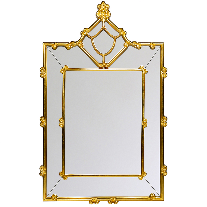 Зеркало прямоугольное Golden Classic Ornament Mirror Золотой в Казани | Loft Concept 