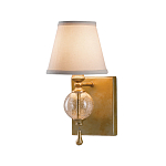 Бра со стеклянным шарообразным декором с пузырьками и бежевым абажуром Feiss варинант исполнения - 1 | Loft Concept в Казани