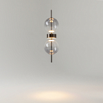 Подвесной светильник с плафоном из стекла с зеркальным градиентом Double Moon варинант исполнения - 6 | Loft Concept в Казани