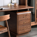 Стол рабочий округлой формы с 3-мя ящиками  Working Moonnut Table варинант исполнения - 7 | Loft Concept в Казани