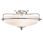 Потолочный светильник со стеклянным плафоном на изогнутых кронштейнах Quoizel  варинант исполнения - 7 | Loft Concept в Казани