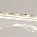 Люстра линейная с прозрачным волнообразным плафоном Wave Line варинант исполнения - 10 | Loft Concept в Казани