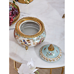 Шкатулка с крышкой из голубого фарфора с риунком птиц и цветов Blue Garden варинант исполнения - 4 | Loft Concept в Казани