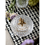 Конфетница прозрачная стеклянная на бронзовых ножках в виде морских коньков с крышкой в виде ракушки Eden Garden варинант исполнения - 4 | Loft Concept в Казани