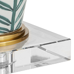 Настольная лампа овальная с тропическим принтом Stylized Aalm Leaves Motif варинант исполнения - 2 | Loft Concept в Казани