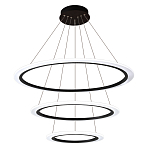 Люстра подвесная светодиодная с тремя черными кольцами и пультом управления Ring Horizontal варинант исполнения - 1 | Loft Concept в Казани