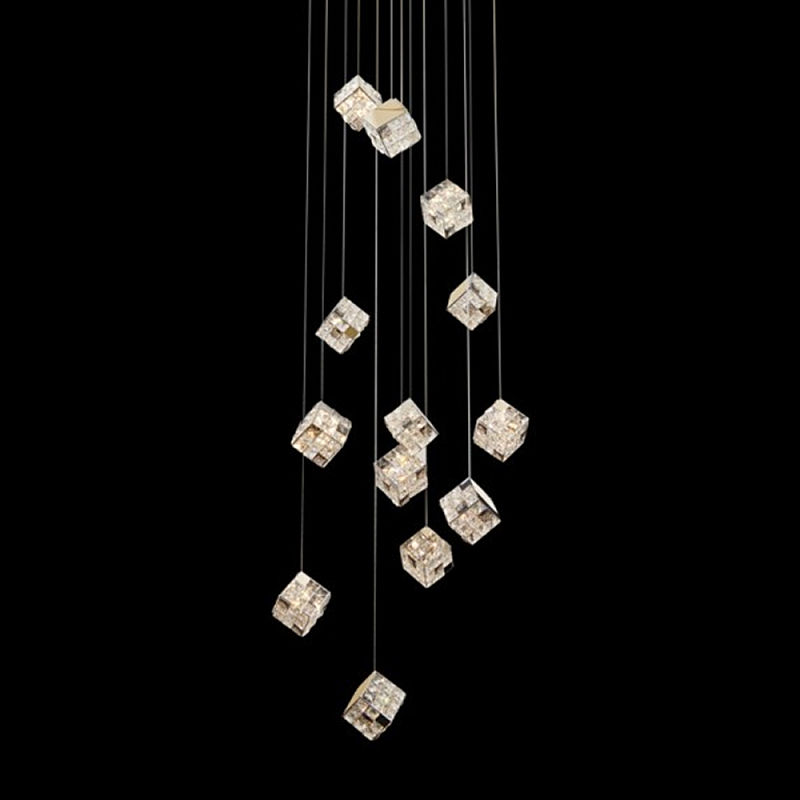 Люстра каскадная с мозаичным хрустальным оформлением Sparks of Crystal Прозрачный Хром Золотой Люстра каскадная с мозаичным хрустальным оформлением Sparks of Crystal Прозрачный Хром Золотой в Казани | Loft Concept